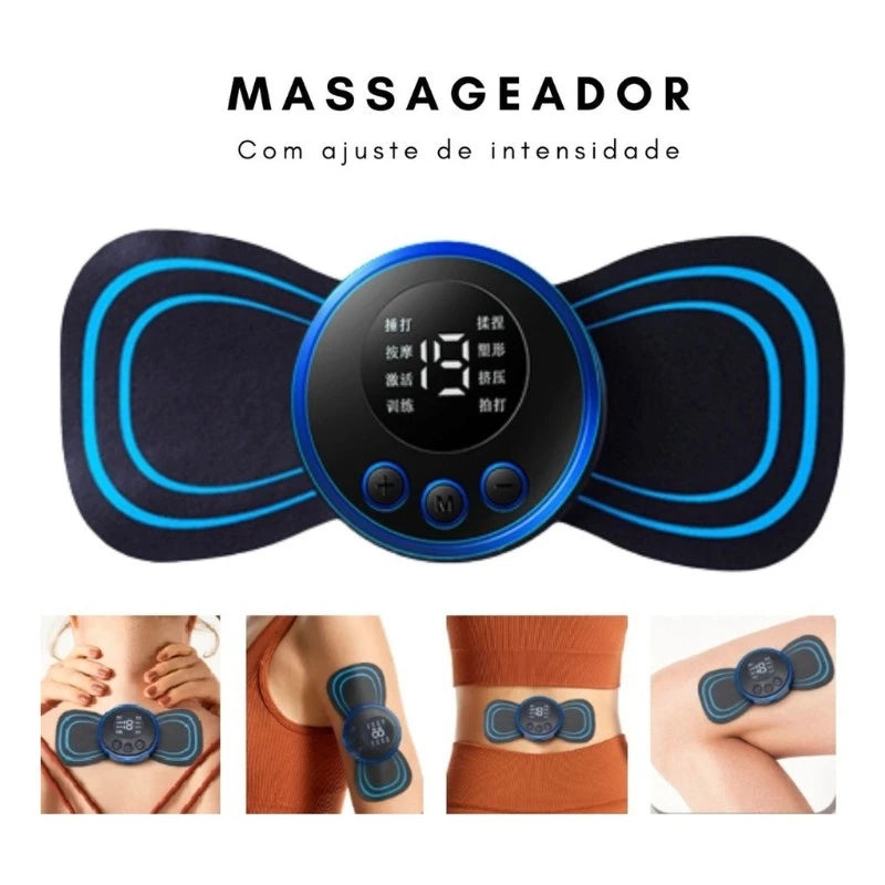 Mini massageador elétrico portátil EMS de estimulação do pescoço para alívio da dor muscular cervical