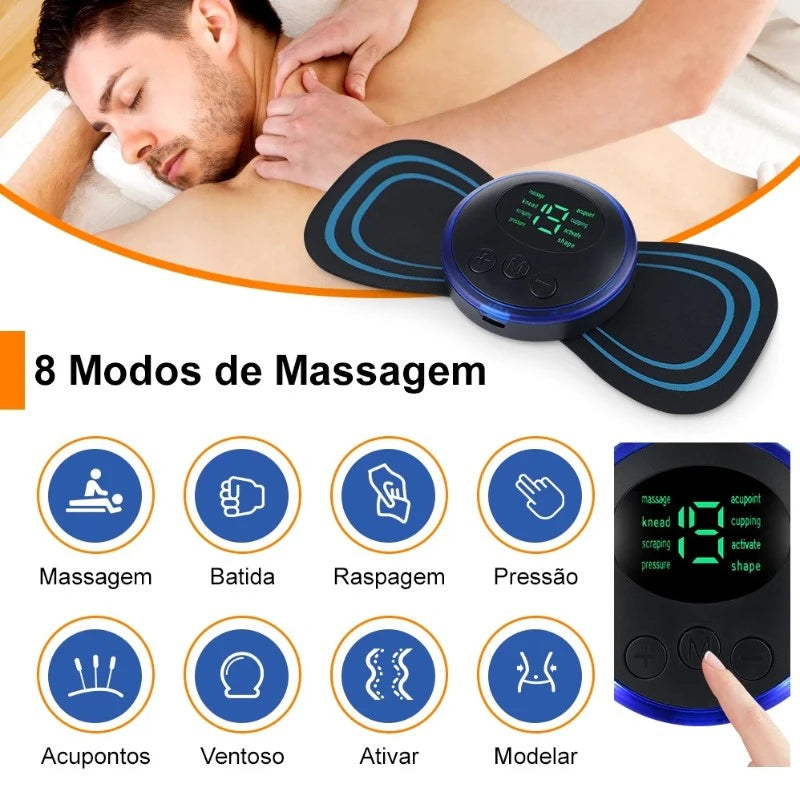 Mini massageador elétrico portátil EMS de estimulação do pescoço para alívio da dor muscular cervical