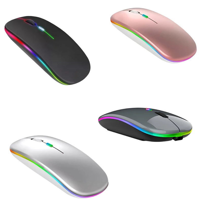 Mouses Wireless Recarregável Led Rgb 2.4 Ghz