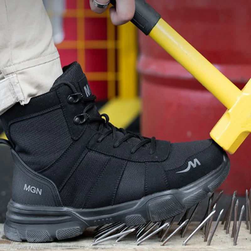 Botas de trabalho Sapatos de segurança indestrutíveis Sapatos masculinos com biqueira de aço Tênis à prova de furos Calçados masculinos Sapatos femininos antiderrapantes Sapatos de trabalho