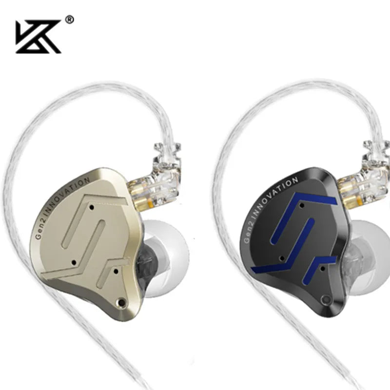 KZ-ZS10 Pro 2 Fone De Metal, HiFi No Ouvido, Baixo Earbud, 4 Nível Interruptor Tuning, Fone De Ouvido, Esporte Monitor, Redução De Ruído, Redução De Auriculares