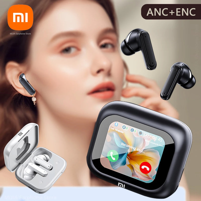 XIAOMI Novo Fone de Ouvido Full In Touch Screen ANC E18 Pro Bluetooth5.4 Fone de Ouvido com Cancelamento de Ruído Sem Fio e Microfone