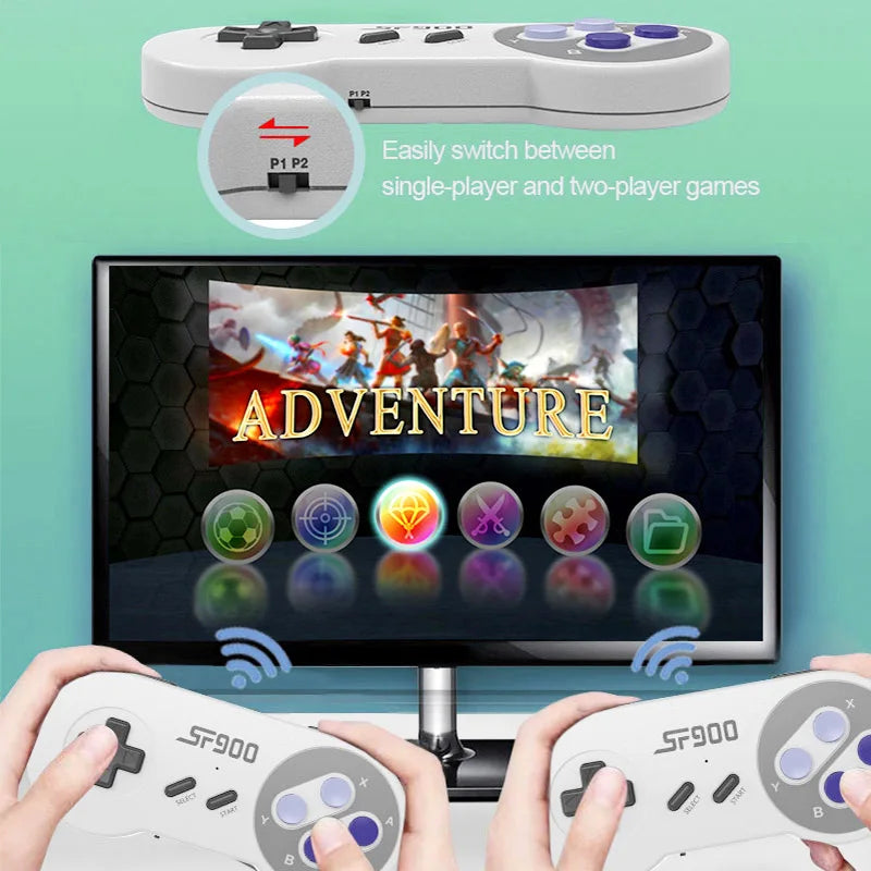 Console de jogos sem fio 2.4G para SNES NES HDMI compatível com Game Stick integrado 4700+ Retro Game