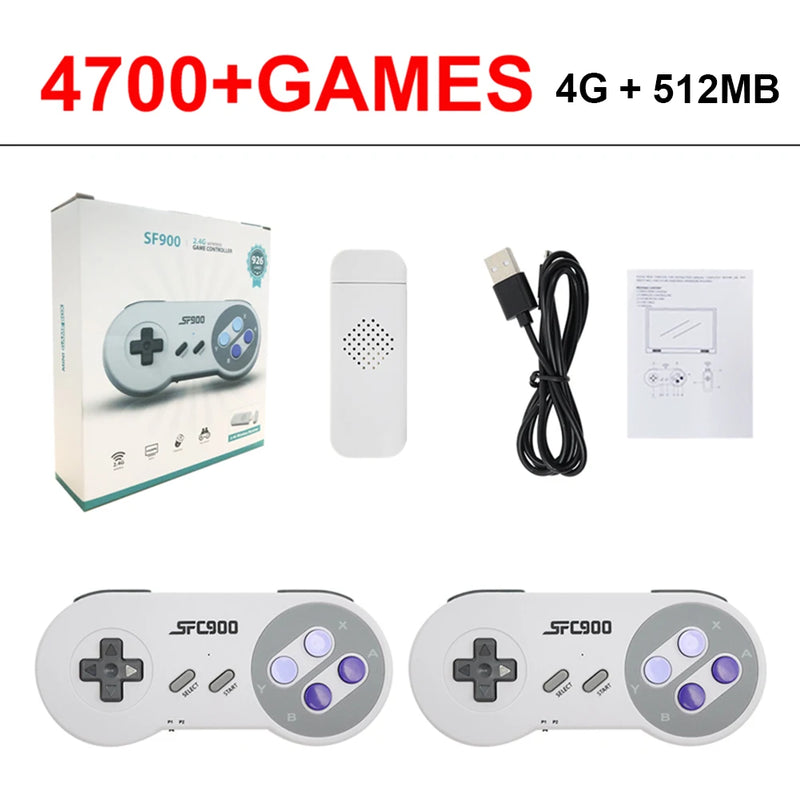 Console de jogos sem fio 2.4G para SNES NES HDMI compatível com Game Stick integrado 4700+ Retro Game