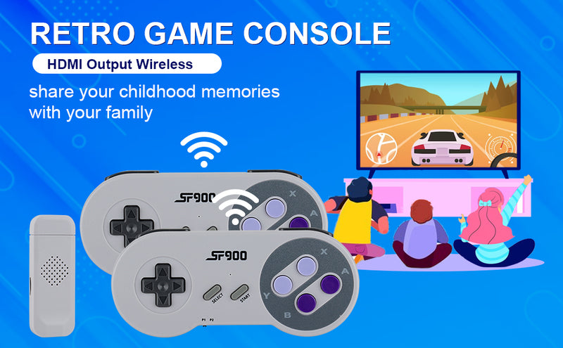 Console de jogos sem fio 2.4G para SNES NES HDMI compatível com Game Stick integrado 4700+ Retro Game